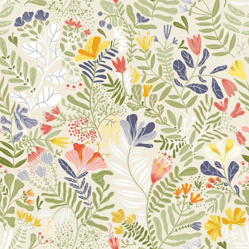 Sommarang Wallpaper Brittsommar Wild Flowers Beige S55011 By Midbec For Galerie