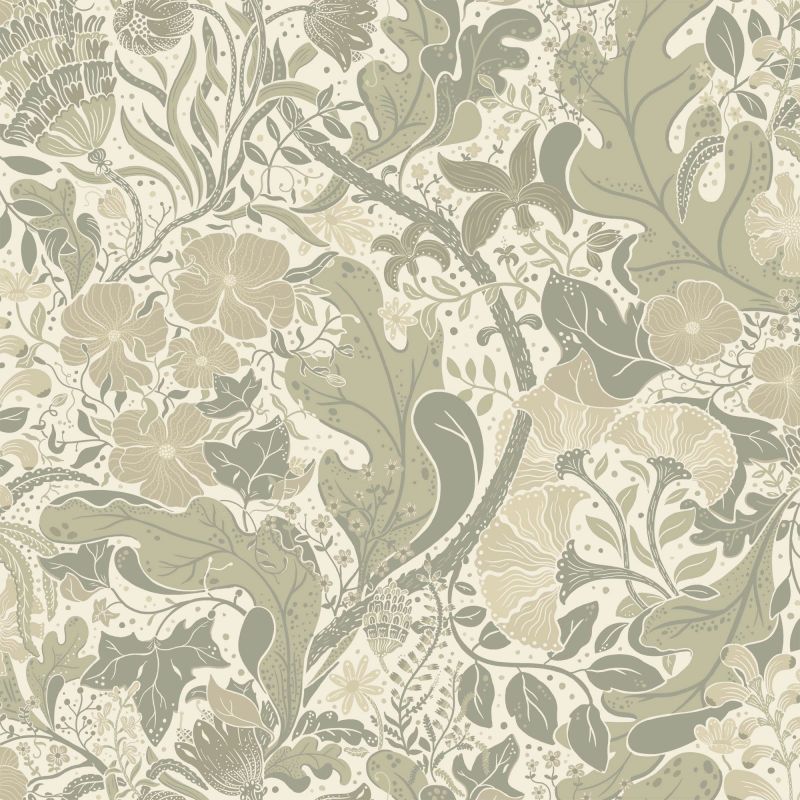 Sommarang Wallpaper Elise Swedish Flowers & Leaves Cream S83105 By Midbec For Galerie