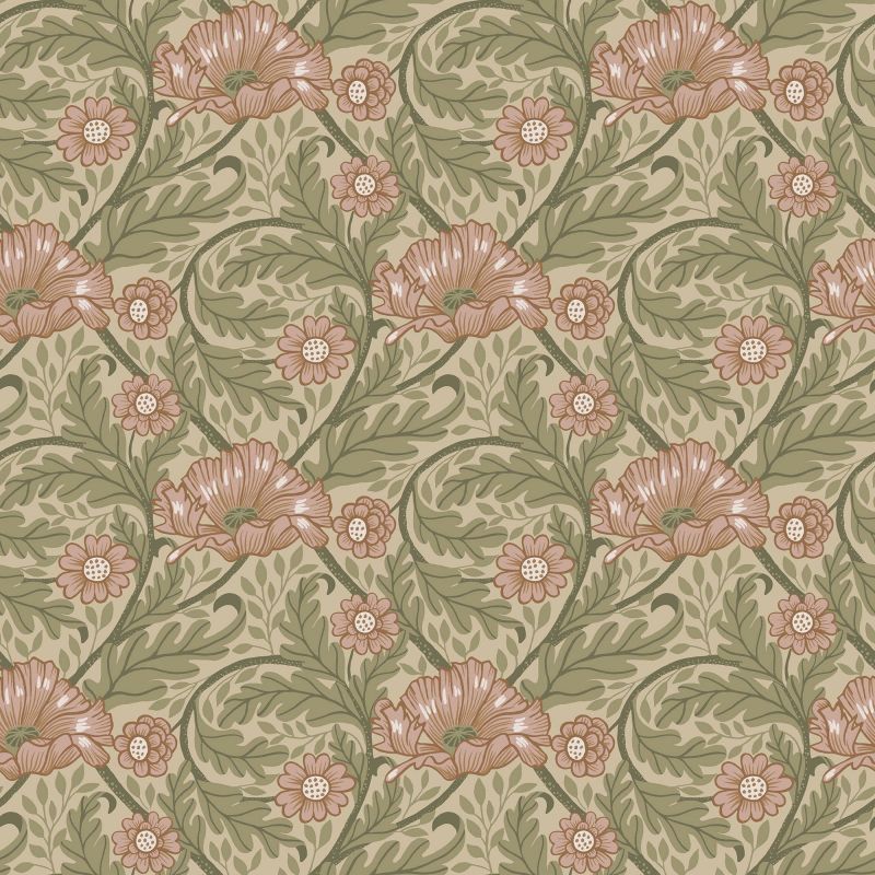 Sommarang Wallpaper Esther Garden Floral Green S13115 By Midbec For Galerie