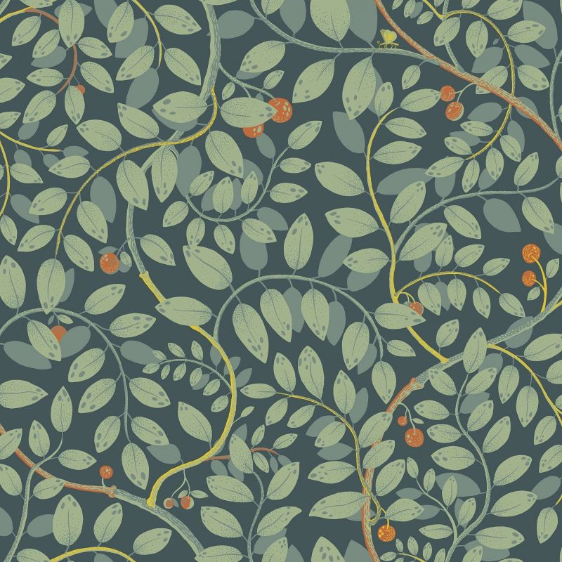Sommarang Wallpaper Kirke Leafy Vines Green S65105 By Midbec For Galerie