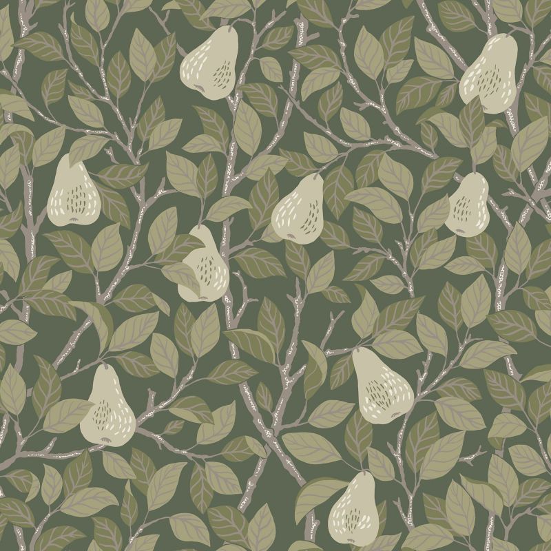 Sommarang Wallpaper Pirum Leaves & Pears Green S13105 By Midbec For Galerie