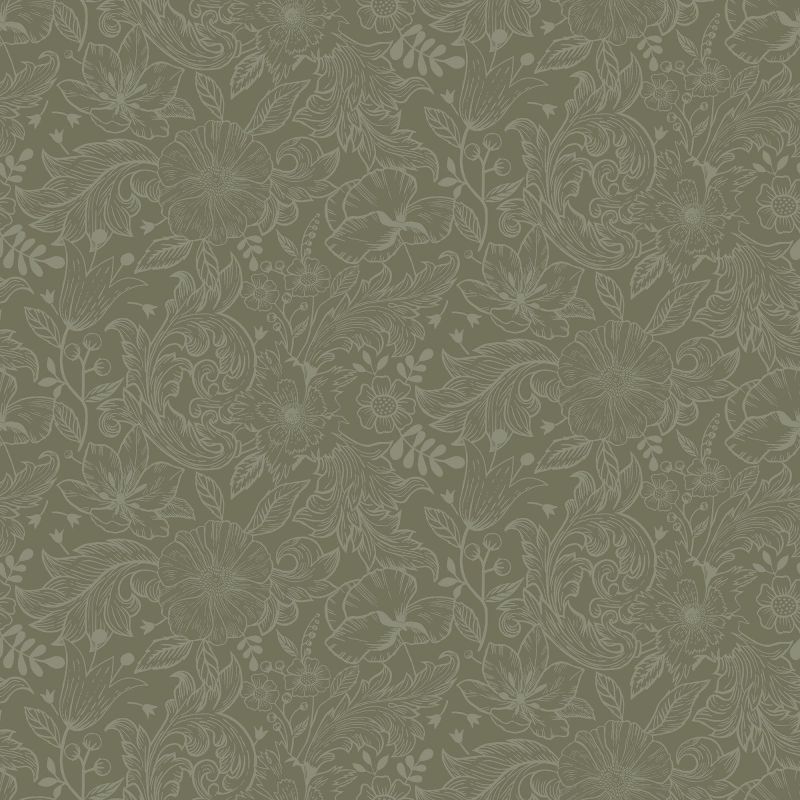 Sommarang Wallpaper Wilma Mono Flora Green S13129 By Midbec For Galerie