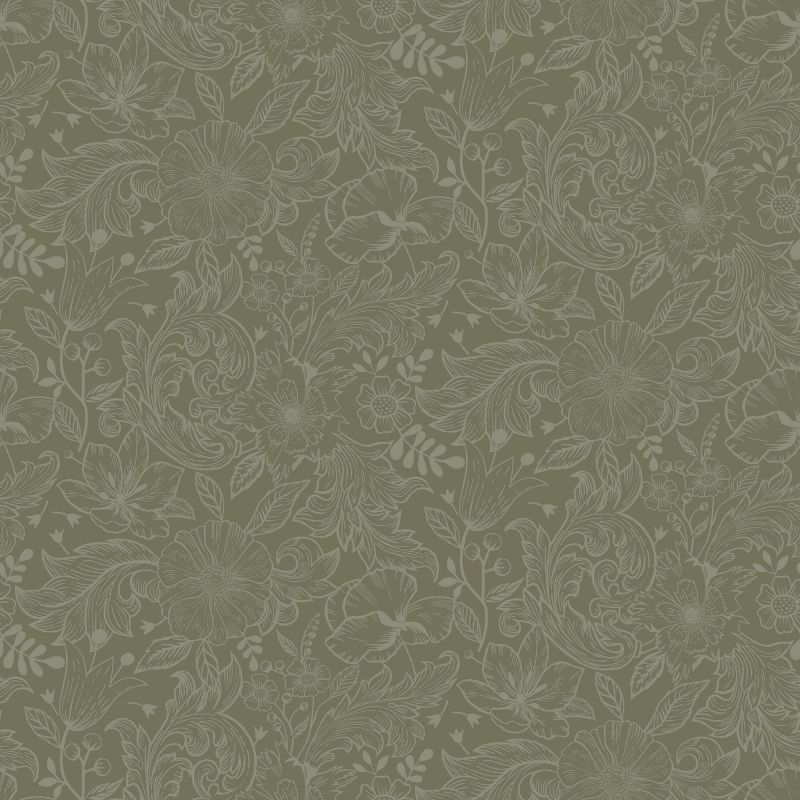 Sommarang Wallpaper Wilma Mono Flora Green S13129 By Midbec For Galerie