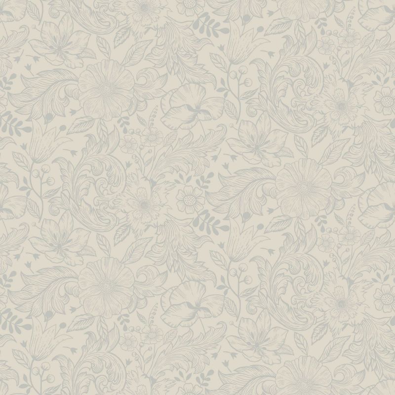Sommarang Wallpaper Wilma Mono Flora White S13125 By Midbec For Galerie