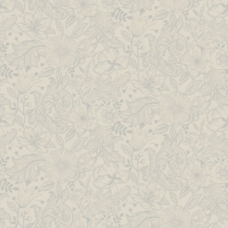 Sommarang Wallpaper Wilma Mono Flora White S13125 By Midbec For Galerie