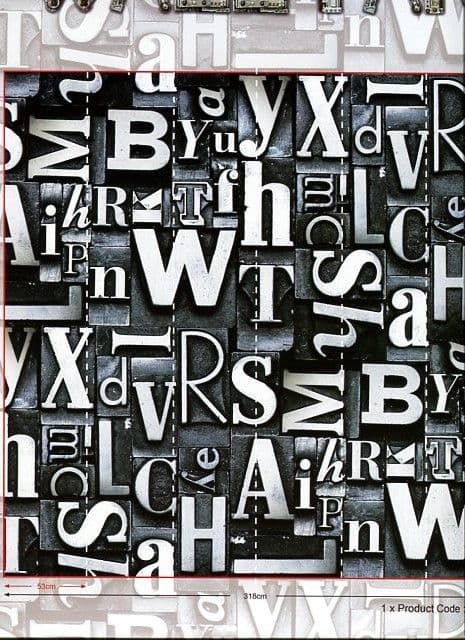 Steampunk Repeating Wall Panel Block Letters G45264 By Galerie