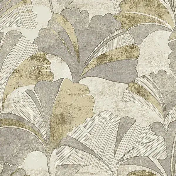 Stratum Ginko Grey Gold Cream Wallpaper Page 36 49321 By Parato For Galerie