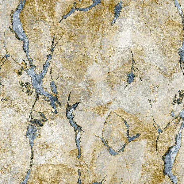 Stratum Marmo Gold Blue Wallpaper Page 24 28 49356 By Parato For Galerie