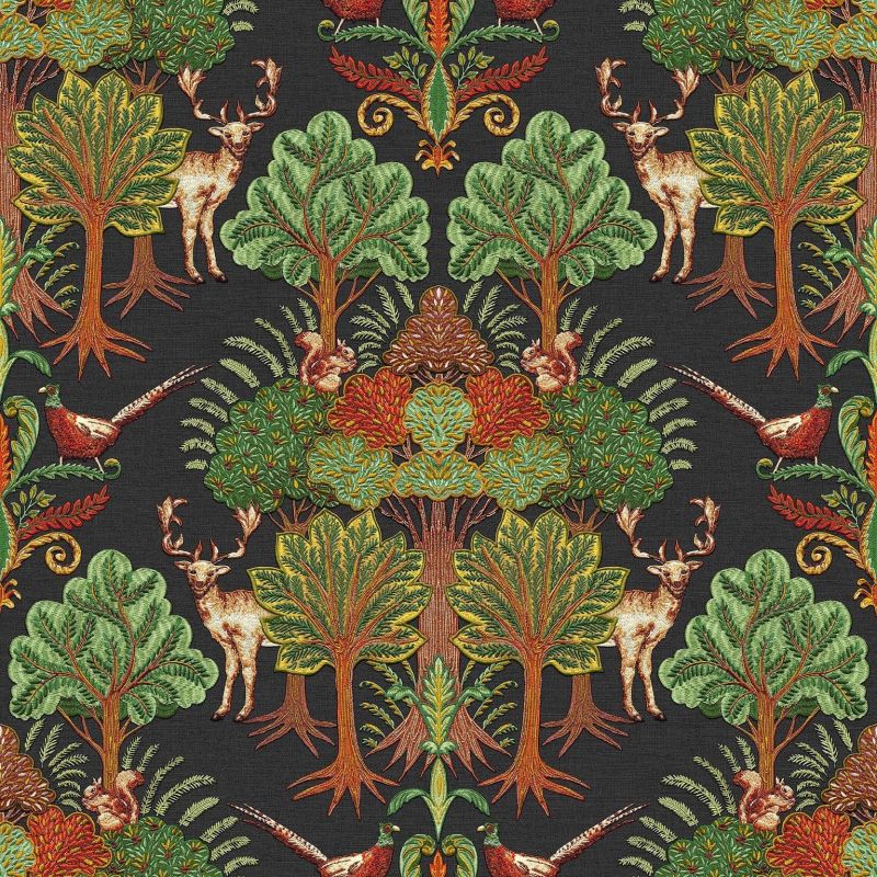 Tapestry Wallpaper Nordic Deer Forest Black TP422306 By Design id For Colemans