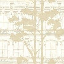 Transition Wallpaper Architecture with Tree Shadow Gold White FJ31505 By Mayflower For Today Interio