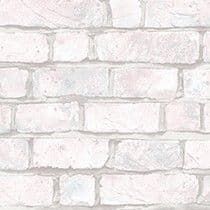 Transition Wallpaper Battersea Brick White Washed Pink FJ31701 By Mayflower For Today Interiors