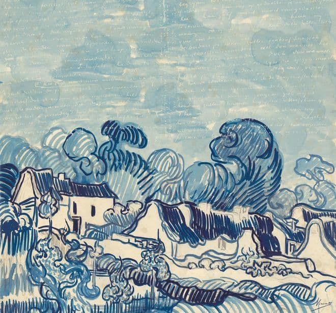 Van Gogh II 2 Wallpaper Mural Landscape With Houses 200332 or VAN200332 By BN Wallcoverings For Tekt