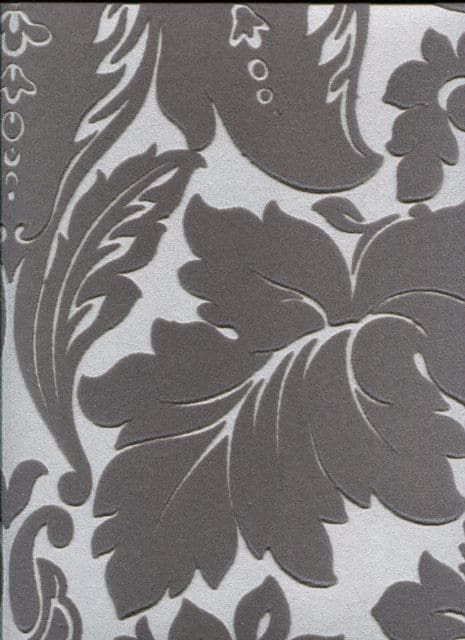 Vivo Cerata Silver Flock Wallpaper 1983/909 By Prestigious Wallcoverings