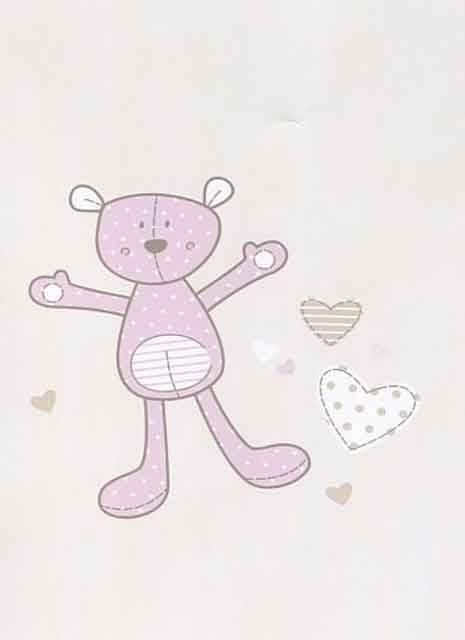 Young @ Home Pluche Bear Soft Pink Wallpaper Mural YHD17962 By Galerie