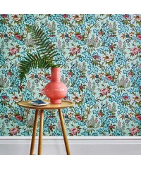 V&A II Kilburn's Maze Celeste Turquoise Wallp