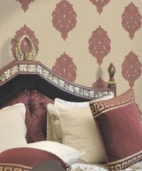 Ariana Floriana Damask Beige Red Wallpaper 35