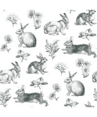 Black & White Wallpaper AT4263 Bunny Toile By