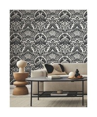 Black & White Wallpaper BW3931 Egret Damask B