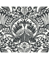 Black & White Wallpaper BW3931 Egret Damask B