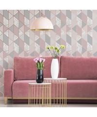 Fresca Marble Geo Pink Wallpaper 106503 By Fr