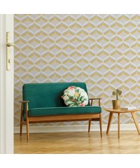 Fresca Retro Ogee Ochre Wallpaper 107978 By F