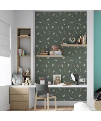 Great Kids Super Space Dark Green Wallpaper 2