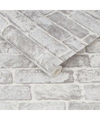 Individual Fresco White Brick Wall Wallpaper 