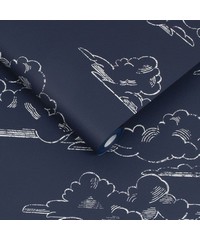 Individual Vintage Cloud Navy Wallpaper 10855