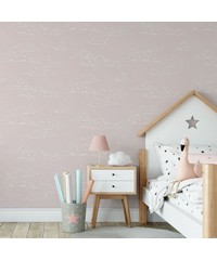 Individual Vintage Cloud Pink Wallpaper 10855