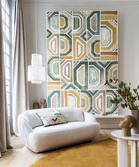 Karabane Wall Panel Bogolan Bleu/Vert 7519398