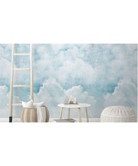 One Roll One Motif Wallpaper Mural Blue Cloud
