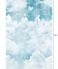 One Roll One Motif Wallpaper Mural Blue Cloud