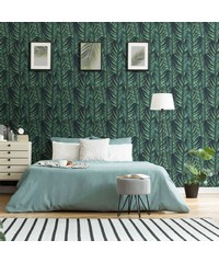 Paradise Palm Leaves Green Wallpaper 100558 B