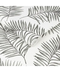 Paradise Scandi Leaf Black/White Wallpaper 10