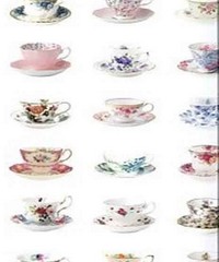 Pretty Nostalgic Wallpaper Wall Panel Cups & 