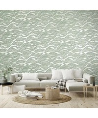 Slow Living Reflection Wasabi Green Wallpaper