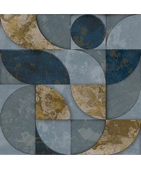 Stratum Geometrico Blue Gold Wallpaper Page 2