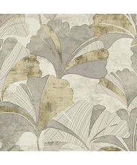 Stratum Ginko Grey Gold Cream Wallpaper Page 