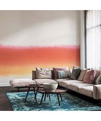 Sumi-e Digital Print Panel Ombre Stripe Orang