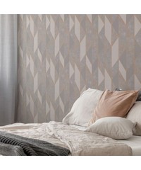 Vittorio Milan Geo Grey/Rose Gold Wallpaper 1