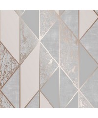 Vittorio Milan Geo Grey/Rose Gold Wallpaper 1