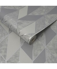 Vittorio Milan Geo Grey/Silver Wallpaper 1064