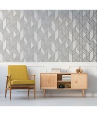 Vittorio Milan Geo Grey/Silver Wallpaper 1064