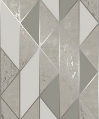 Vittorio Milan Geo Grey/Silver Wallpaper 1064