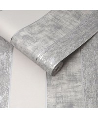 Vittorio Milan Stripe Grey/Silver Wallpaper 1