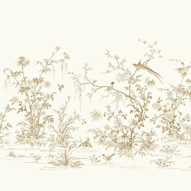 24 Karat Wallpaper KT2262M Flowering Vine Chinoiserie Mural By Ronald Redding For Dixons Exclusive