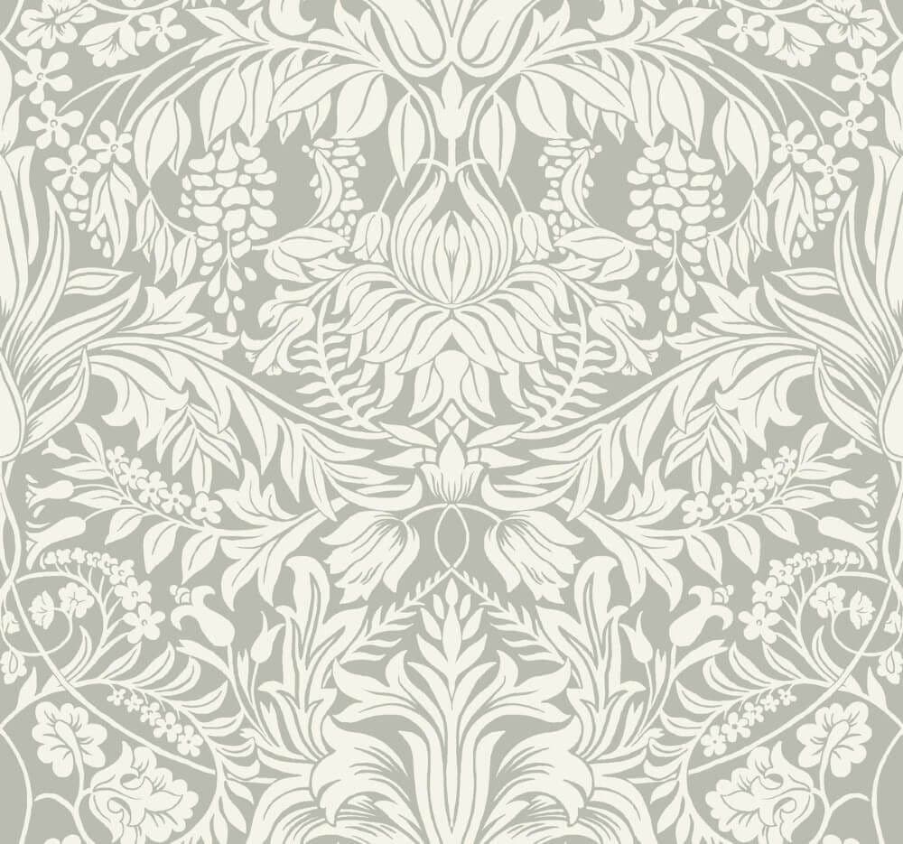 Arts & Crafts Ronald Redding Designs Wallpaper Lockwood Damask AC9195 By York For Dixons