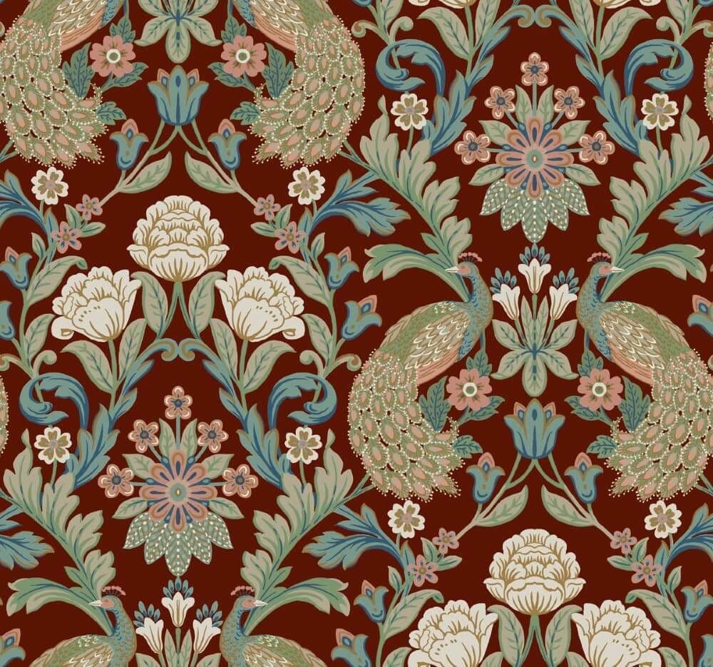 Arts & Crafts Ronald Redding Designs Wallpaper Plume Dynasty AC9106 By York For Dixons