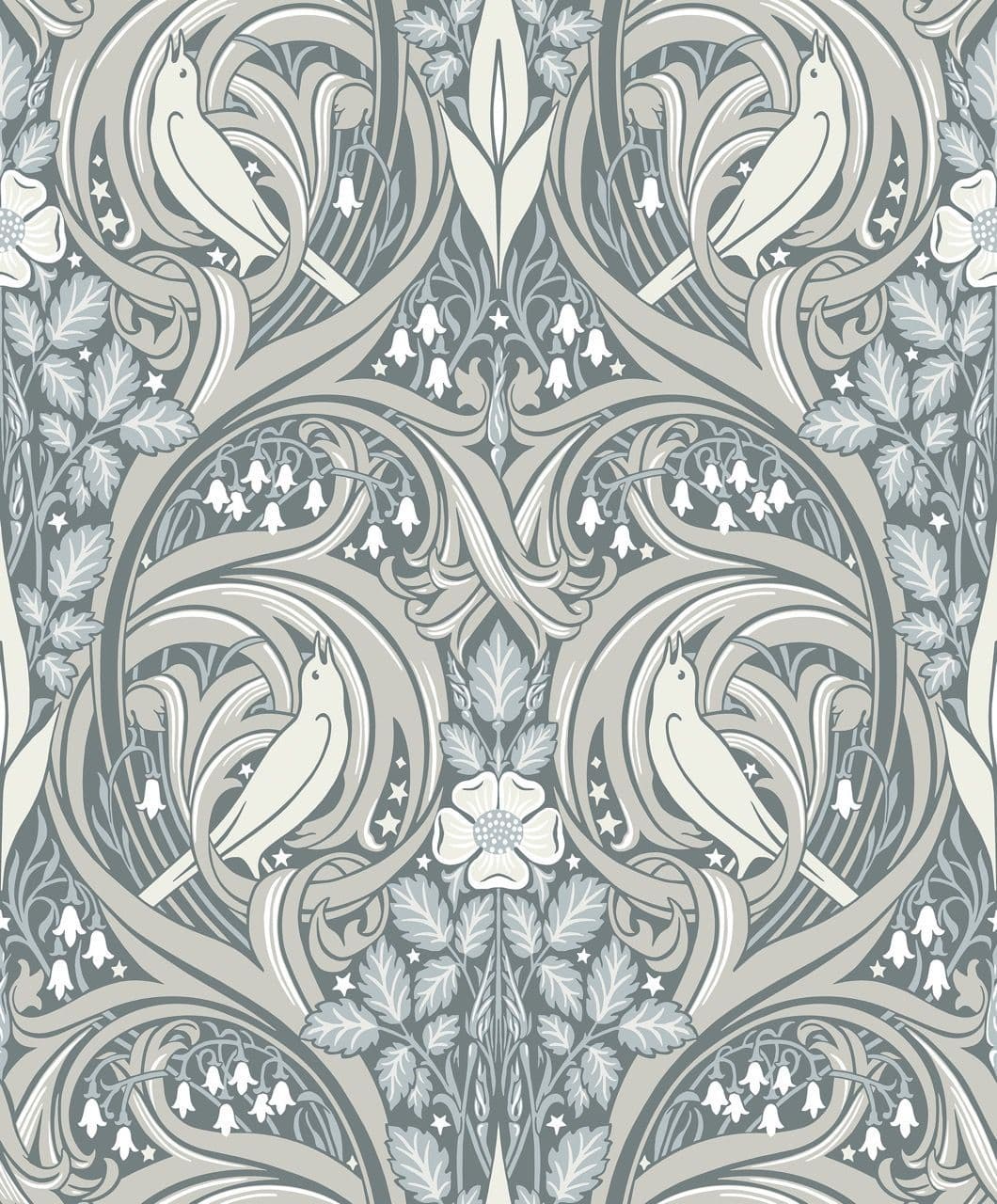 Arts & Crafts Wallpaper Page 34 ET12210 Bird Scroll By Seabrook Designs For Galerie