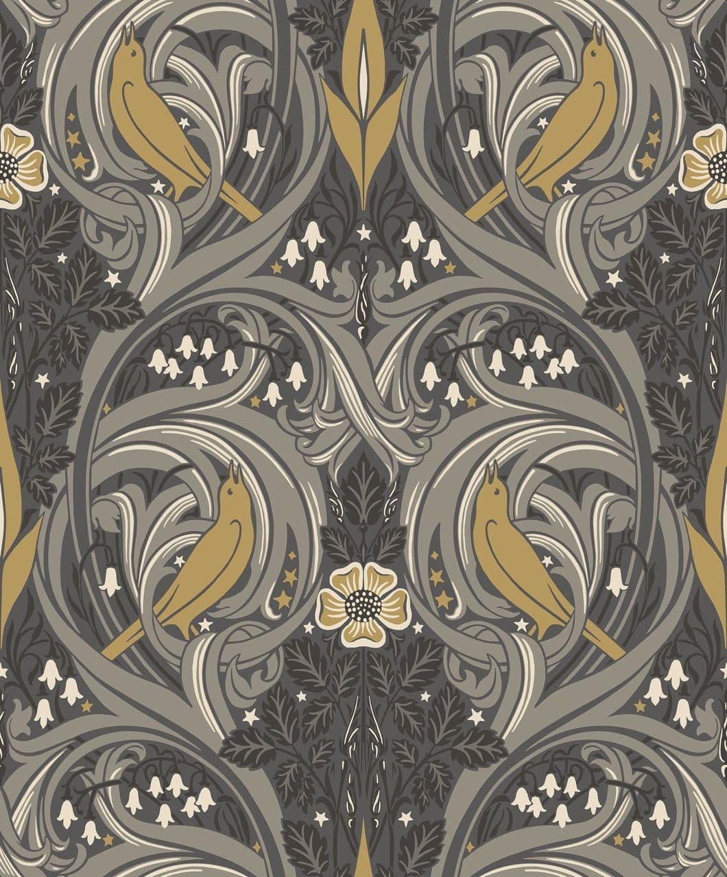 Arts & Crafts Wallpaper Page 36 ET12208 Bird Scroll By Seabrook Designs For Galerie